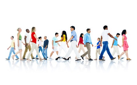 Walking Group of people