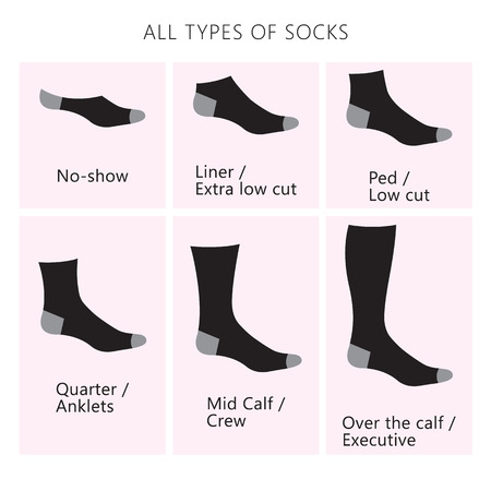 61124987 - vector illustration. set of socks. all types of socks ...