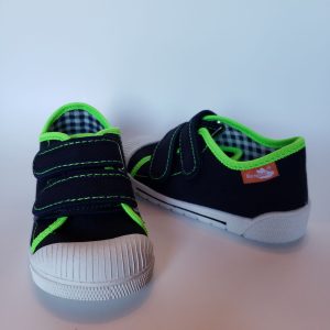 Cap-Toe Velcro Strap Low-Cut Sneaker #33-383-BL/GR