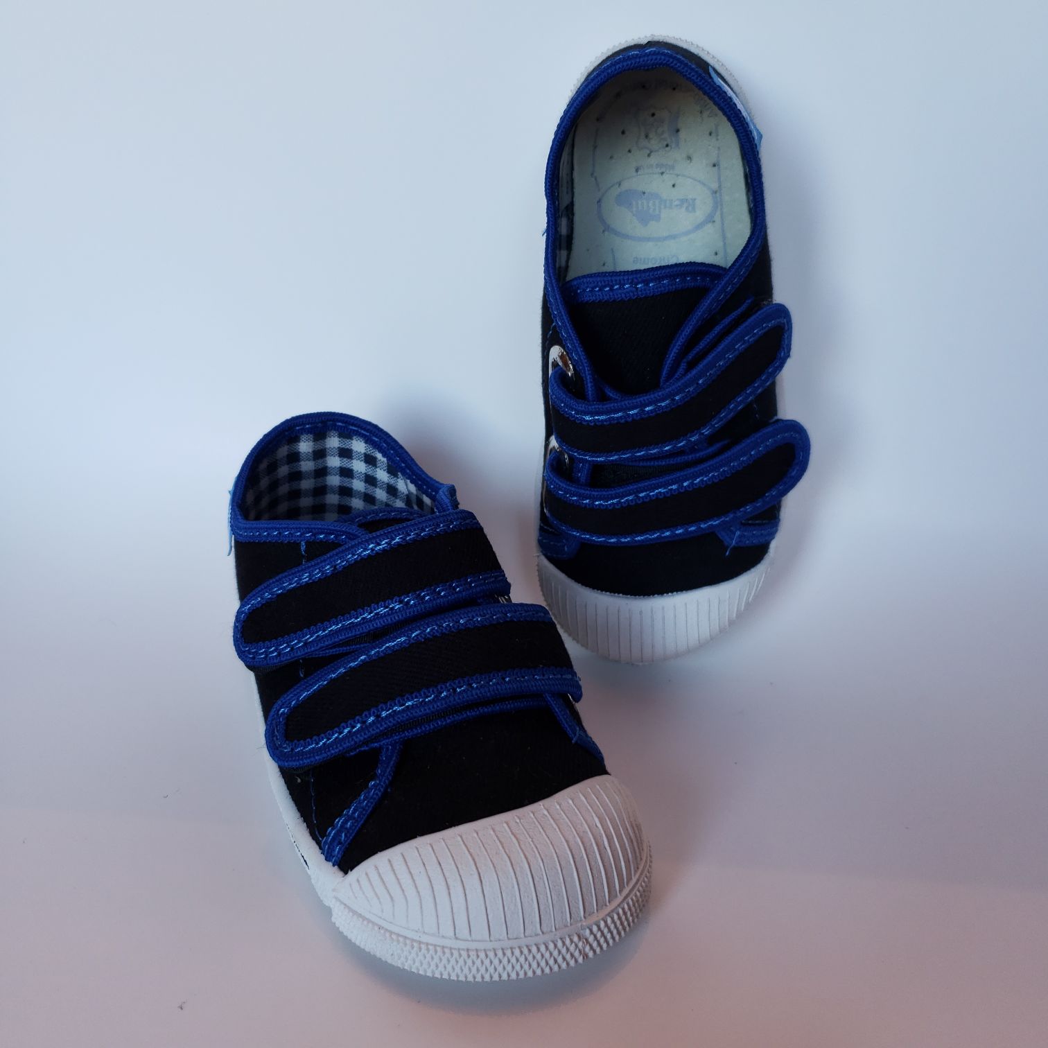 Cap-Toe Velcro Strap Canvas Low-Cut Sneaker #33-383-0623 BL/BLU - Image 4