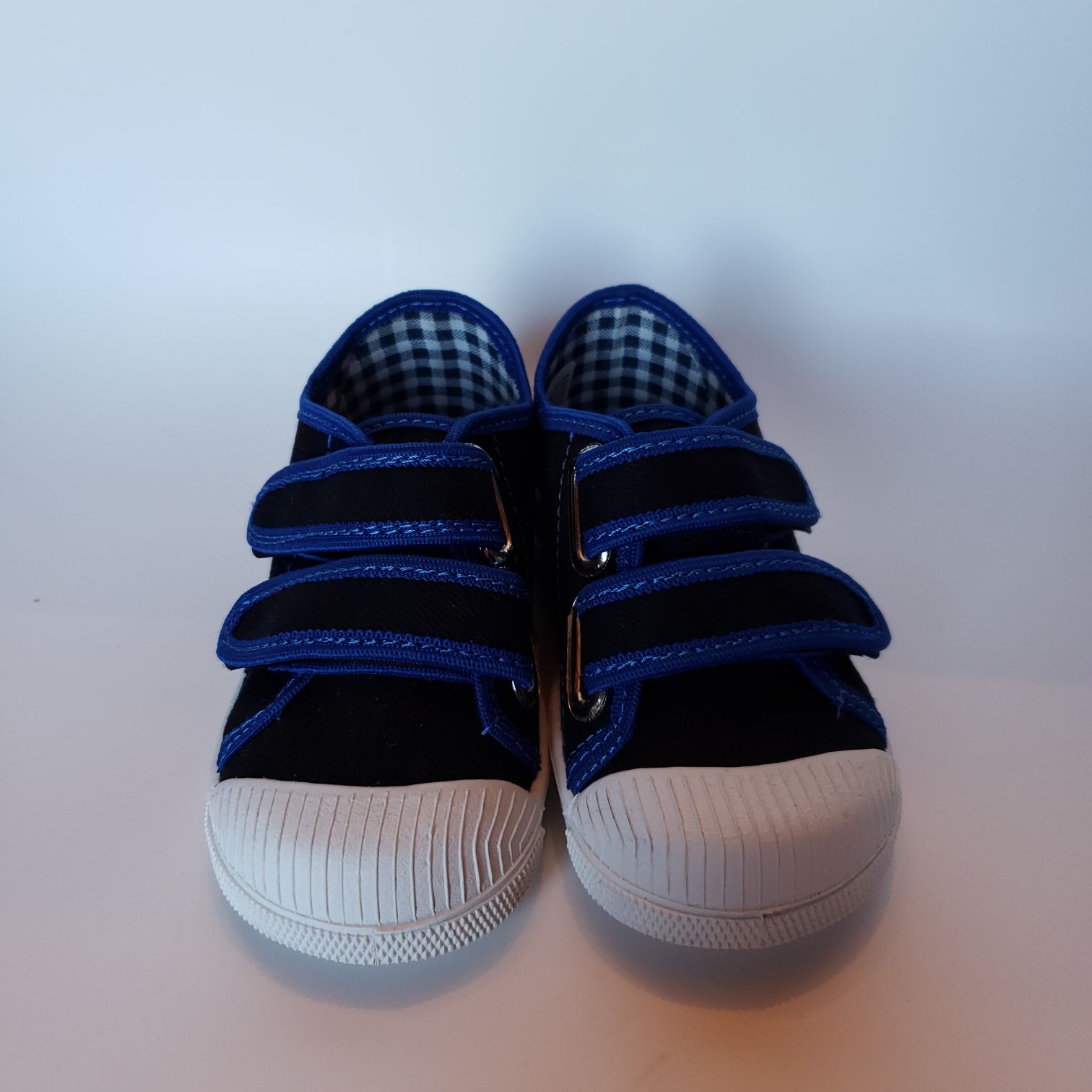 Cap-Toe Velcro Strap Canvas Low-Cut Sneaker #33-383-0623 BL/BLU - Image 3