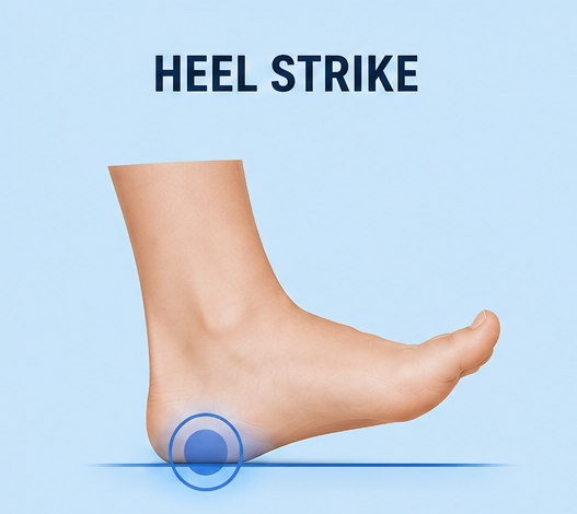 Heel strike foot pattern illustration